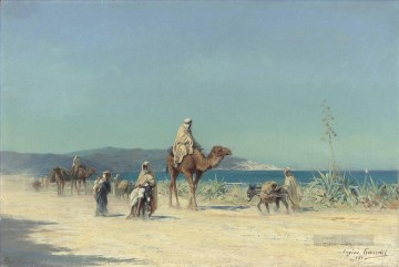 沿岸道路を歩くアラブ人 ユージン・ジラルデ 東洋学者 Oil Paintings